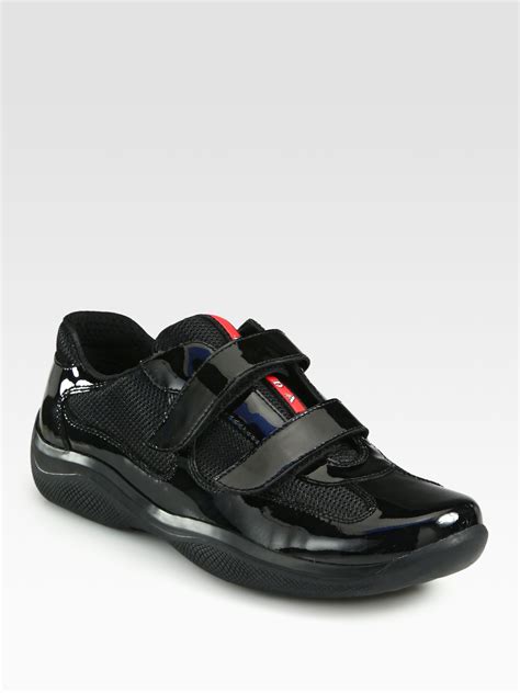 ladies prada sneakers|prada leather sneakers women's.